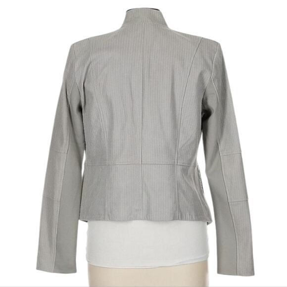 G.I.L.I. Got It Love It Elegant Gray Leather Waterfall Women's‎ Jacket Size 10 - Picture 12 of 12